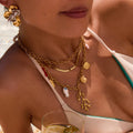 Collar Gargantilla con Colgantes de Coral y Conchas para Mujer 