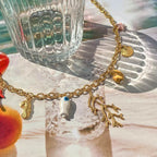 Collar Gargantilla con Colgantes de Coral y Conchas para Mujer