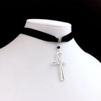 Collar Gargantilla con Colgante de Cruz Ankh