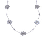 Collar Gargantilla con Colgante de Flores en plata