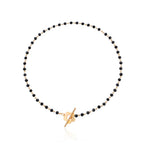Collar Gargantilla Colgante Flor negra y oro