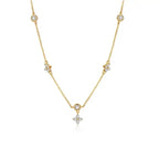 Collar Gargantilla con Colgante de Flor en Circonio dorado