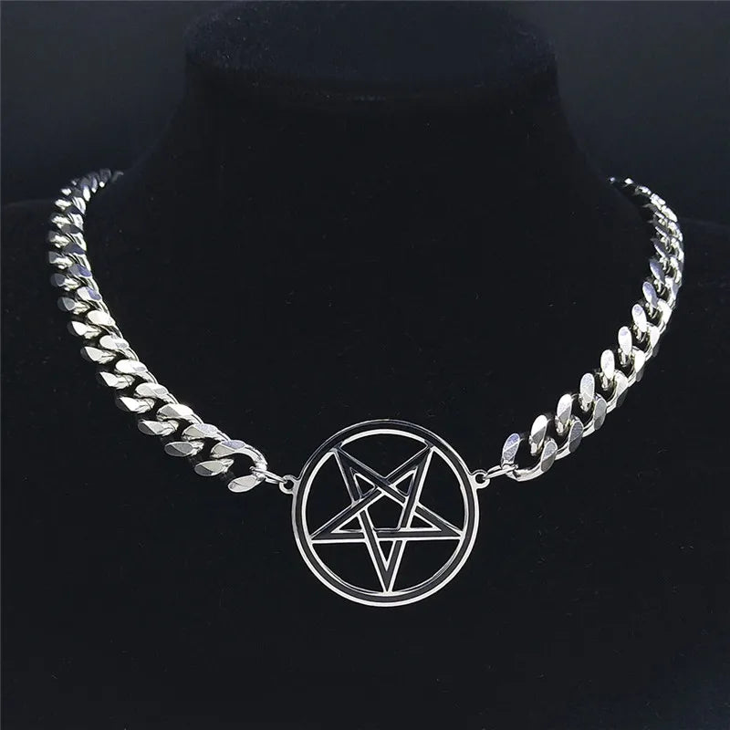 Collar Gargantilla con Colgante Pentáculo Brujería Wicca