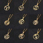 Collar Signo del Zodiaco - Colgante 12 Constelaciones Astrología Medalla Hombre Mujer