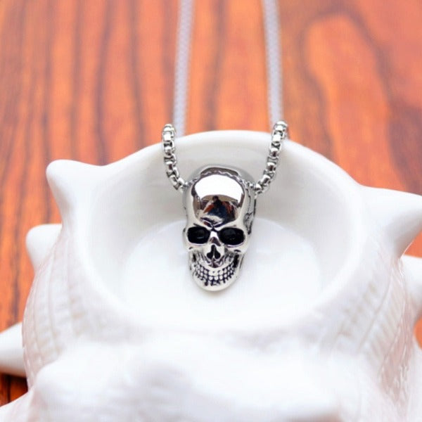 Collar Cabeza de Calavera de Plata