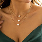 Collar Triple Vuelta Plata y Oro para Mujer