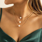 Collar Triple Vuelta Plata y Oro para Mujer