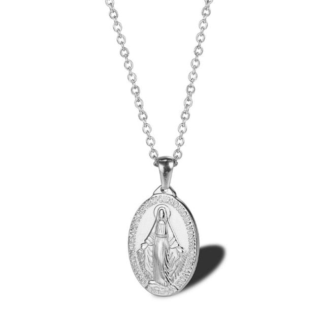 Collar Virgen María plata