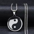 Collar Yin Yang Colgante para Hombre en plata