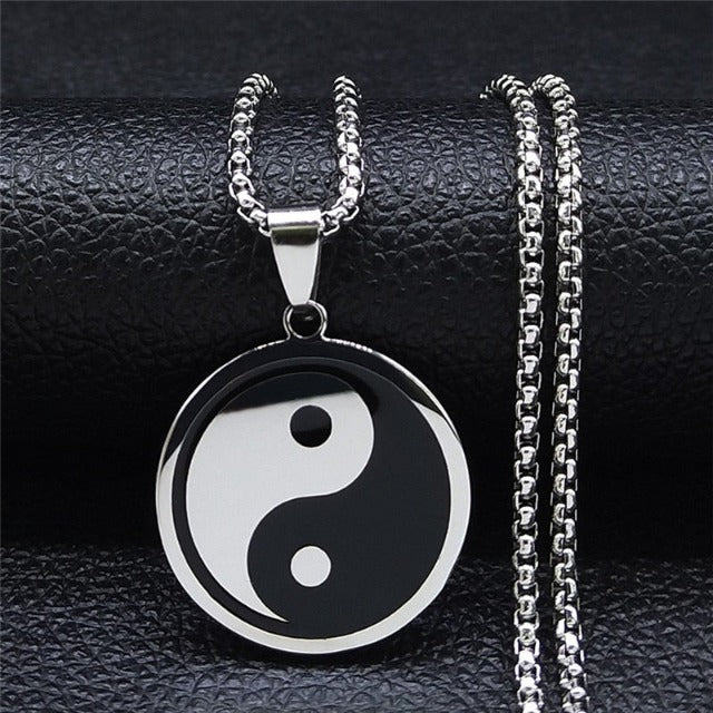 Collar Yin Yang Colgante para Hombre en plata