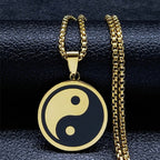 Collar Yin Yang Colgante para Hombre en oro
