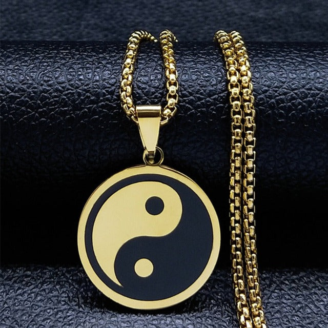 Collar Yin Yang Colgante para Hombre en oro