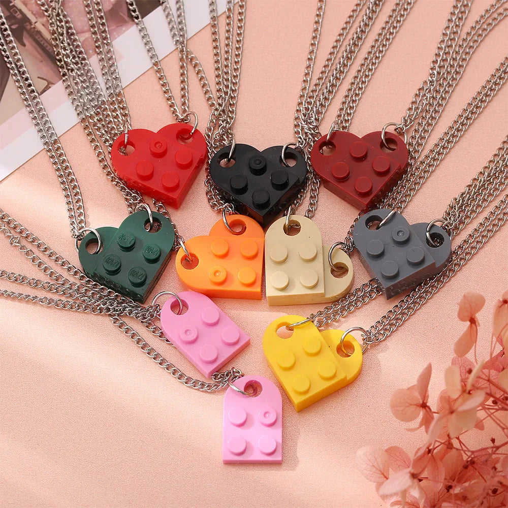 Collares para Parejas de Amigos Colgante Corazón Fashion rojo