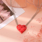 Collares para Parejas de Amigos Colgante Corazón Fashion rojo