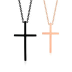 Collares para Parejas Colgante Cruz Negra y Oro Rosa