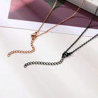 Collares para Parejas Colgante Cruz Negra y Oro Rosa