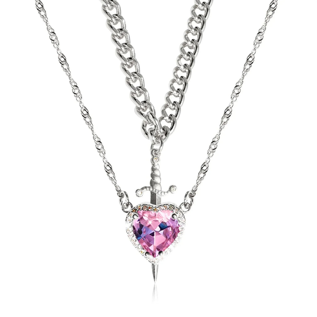 Collares con Colgante Espada y Corazón para Parejas