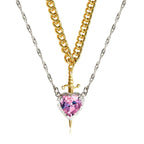 Collares con Colgante Espada y Corazón para Parejas