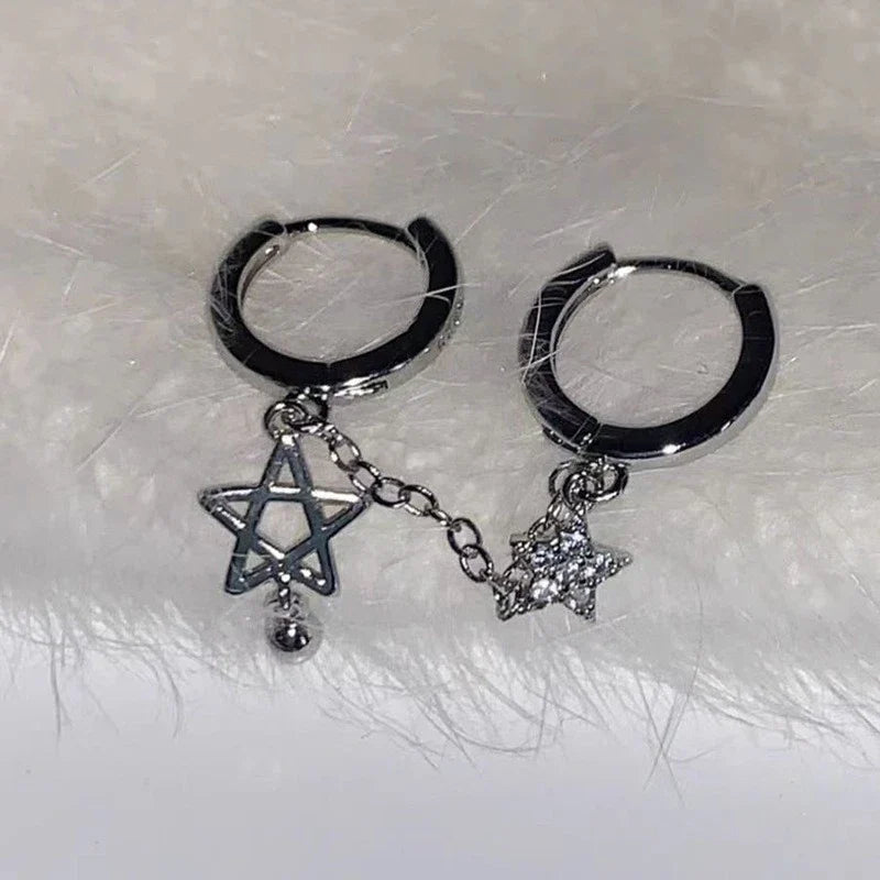 Pendientes dobles de aro Estrellas de David