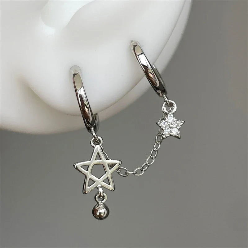 Pendientes dobles de aro Estrellas de David