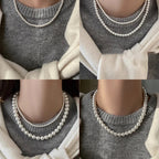 Elegante Collar Gargantilla de Perlas Blancas