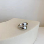 Elegante Anillo de Gota de Agua plata