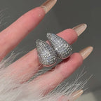 Elegantes Pendientes de Botón Gota de Agua plata