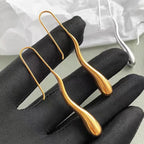 Elegantes Pendientes Colgantes Gota Fina de Agua oro