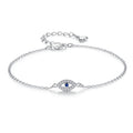 Pulsera Gourmette en Plata contra el Mal de Ojo Azul Griego Turco Matiasma Mataki