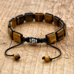 Pulsera de Cordón para Mujer con Gourmette y Ojo de Tigre