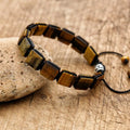 Pulsera de Cordón para Mujer con Gourmette y Ojo de Tigre