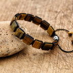 Pulsera de Cordón para Mujer con Gourmette y Ojo de Tigre