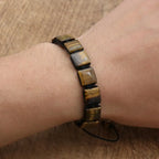 Pulsera de Cordón para Mujer con Gourmette y Ojo de Tigre