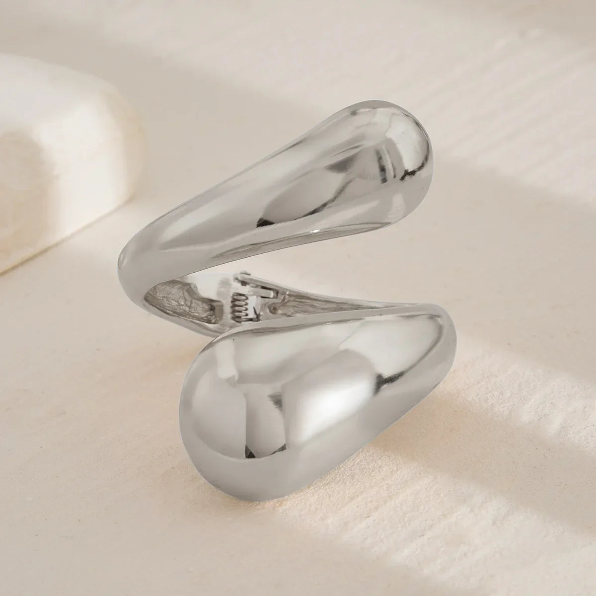 Gran Pulsera Gourmette Gota de Agua plata