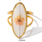 Anillo Grande con Flor en Marco Transparente