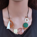 Collar con Colgante Asimétrico de Estilo Bohemio rosa
