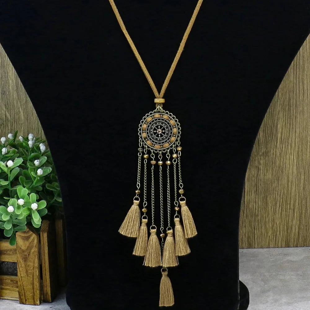 Collar con Colgante de Estilo Étnico con Flecos estilo 2