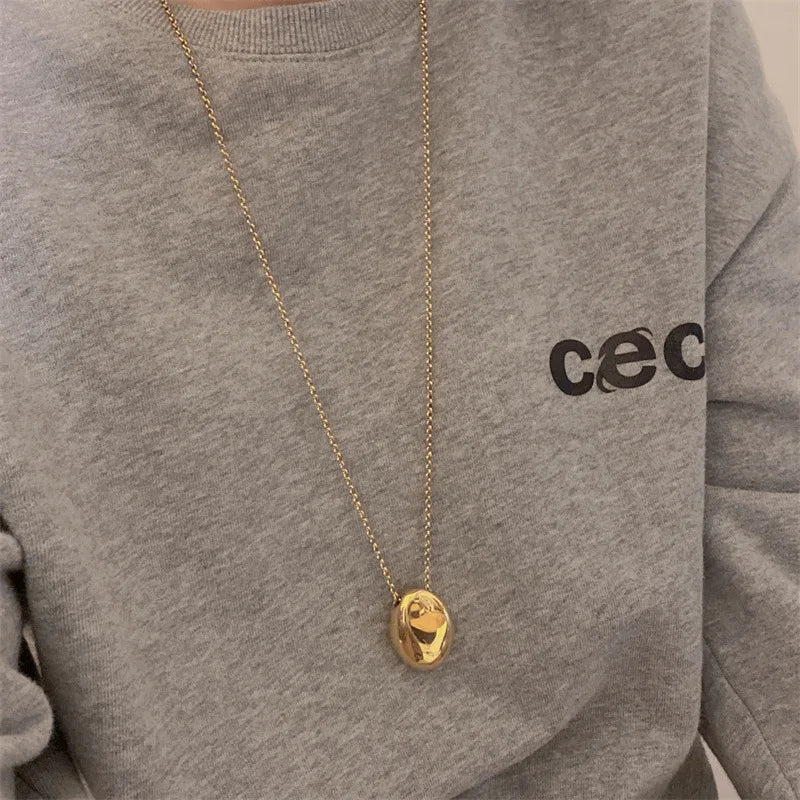 Collar Largo con Colgante de Gran Gota de Agua en Oro