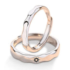 Juego de 2 Anillos para Parejas Anillo Sol y Luna Romántico