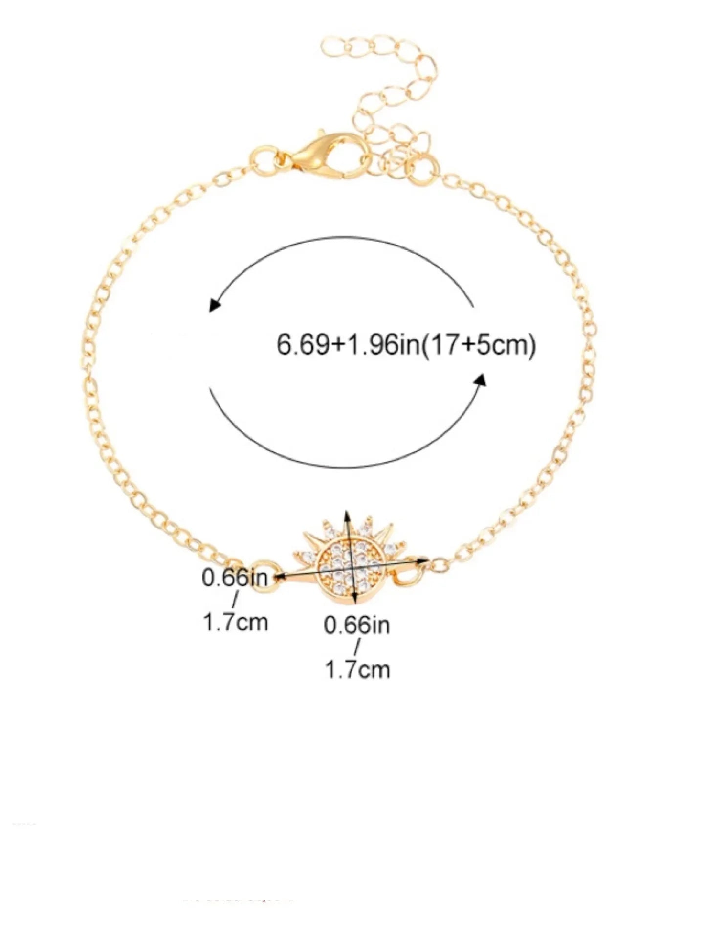 Juego de 2 Pulseras Luna o Sol en Circonio para Pareja