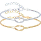 Juego de 2 Pulseras Nudos Románticos para Pareja de Amigos o Dúo