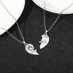 Juego de 2 Collares con Colgantes de Medio Corazón "Te Amo" para Parejas Enamoradas