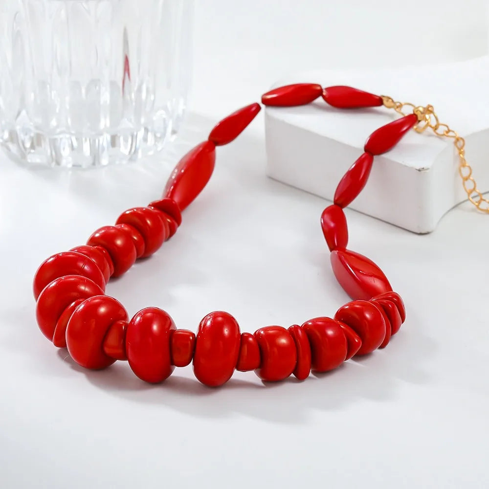 Lote de 2 collares de coral rojo