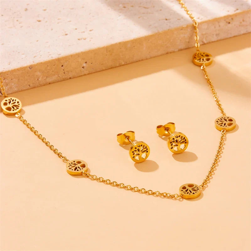 Conjunto Árbol de la Vida Collar, Pulsera y Aretes