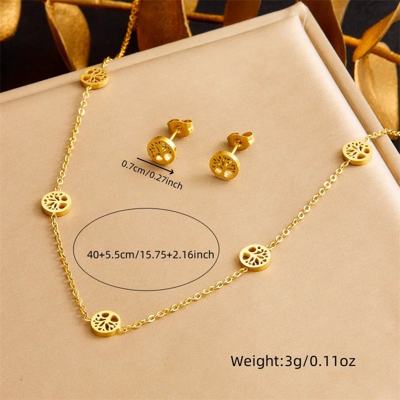Conjunto Árbol de la Vida Collar, Pulsera y Aretes