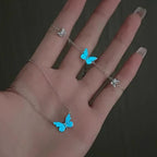 Conjunto de mariposa luminosa (collar + pulsera) + pendientes de regalo 