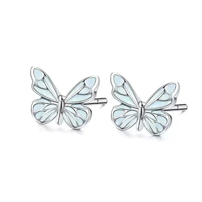 Conjunto de mariposa luminosa (collar + pulsera) + pendientes de regalo 