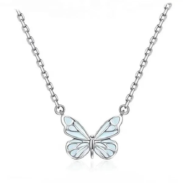 Conjunto de mariposa luminosa (collar + pulsera) + pendientes de regalo 