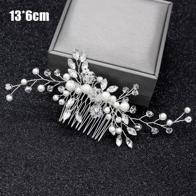 Peine para cabello de boda en plata