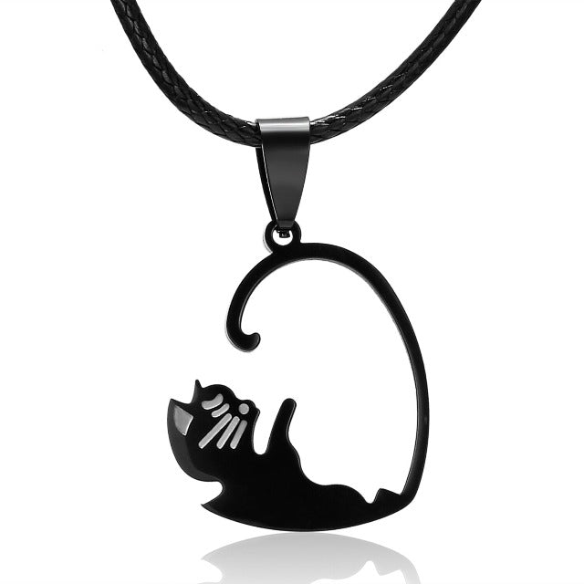 Colgante de Gato para Pareja en plata